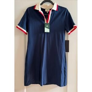 Tuckernuck Hutton Polo Dress Navy Red White Blue Small Preppy Tennis Resort
